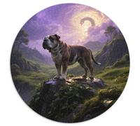 Bulldog, Casse-tête Rond Avancé Avecchien de Compagnie, 1000 Pièces pour Les Experts du Puzzle 1000pcs (67.5x67.5cm)