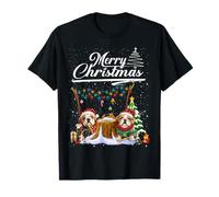 Bulldog Christmas Tree Lights Decorations Dog Lover Xmas T-Shirt