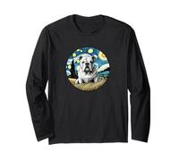 Bulldog Dad Mom - Van Gogh Starry Night Style Manche Longue