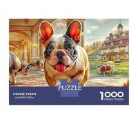 Bulldog dans Une résidence de Luxe Puzzle 1000 Pièces Adultes Et Enfants Dès 14 Ans Chemin de la Maison du Bulldog Pièces Parfaitement Assorties Jouets Défi Éducatifs Jeu Relaxant 70x50cm/1000pcs