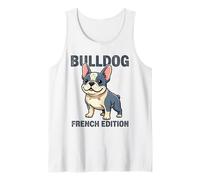 Bulldog édition française Mignon Dessin animé Chiot Chien Débardeur