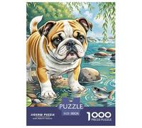 Bulldog en Miniature Puzzle 1000 Pièces Jeux Éducatif Défi Jouets Cadeaux Chien de Compagnie Illustration Colorée Adultes Et Enfants Dès 14 Ans38x26cm/1000pcs
