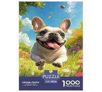 Bulldog français 1000 Pieces Puzzle Animaux Mignons Puzzles Divertissement Créatif pour La Décoration De La Maison Œuvre Artistique À Assembler Jeu Difficile pour Les 38x26cm/1000pcs