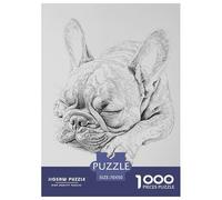 Bulldog français 1000 Pieces Puzzle Animaux Mignons Puzzles Divertissement Créatif pour La Décoration De La Maison Œuvre Artistique À Assembler Jeu Difficile pour Les 70x50cm/1000pcs