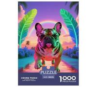 Bulldog français 1000 Pieces Puzzle Pets Mignons Puzzles Colour Puzzle en Papier pour La Décoration Intérieure Œuvre Artistique À Assembler Jouets Défi 38x26cm/1000pcs