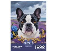 Bulldog français 1000 Pieces Puzzle Pets Mignons Puzzles pour AdultesJeu Familiales Œuvre Artistique À Assembler Jouets Défi 70x50cm/1000pcs