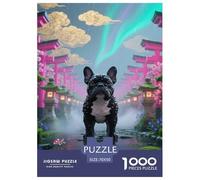 Bulldog français 1000 Pieces Puzzle Pets Mignons Puzzles pour AdultesJeu pour La Décoration De La Maison Œuvre Artistique À Assembler Jeu Difficile pour Les 70x50cm/1000pcs