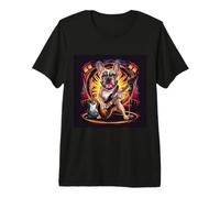 Bulldog français avec Guitare pour Musiciens T-Shirt Haut de Gamme