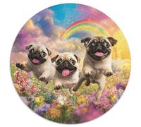 Bulldog français Circulaire Puzzle 1000 Pièces pour Adultes Bricolage DécoRation Original Qualité Supérieure Jeux De Défi Uniques 1000pcs (67.5x67.5cm)