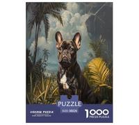 Bulldog français Puzzle 1000 Pieces Cadeau Unique Jeu Éduchatif Challenge Toy À De Qualité Supérieure Peinture Art pour Adultes Et Enfants 38x26cm/1000pcs