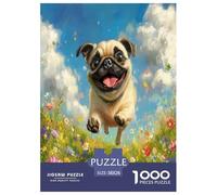 Bulldog français Puzzle 1000 Pièces Cadeau Unique Jeu Éduchatif Challenge Toy À De Qualité Supérieure Peinture Art pour Adultes Et Enfants 38x26cm/1000pcs