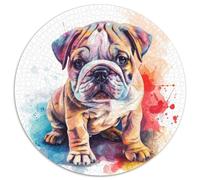Bulldog français Puzzle Rond De 1000 Pièces pour Adultes Et Enfants Bricolage DécoRation Original Créatif Jeux De Défi Uniques 1000pcs (67.5x67.5cm)