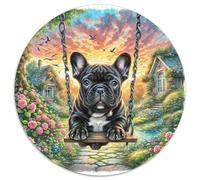 Bulldog français Puzzle Rond De 1000 Pièces pour Pet Bon ami Partenaire Women Célèbres Unique Décompression Impossible Pression Réduite Familial' Cadeau DécoRation 1000pcs (67.5x67.5cm)