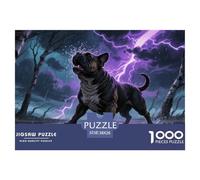 Bulldog françaisge 1000 Pièces Puzzles pour Adultes,Forêt sous Orage Un Jeu De Dexérité Très Difficile Puzzle Jeu D'intelligence l'art De La Décoration Moderne 38x26cm/1000pcs