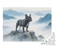Bulldog françaisge 1000 Pièces Puzzles pour Adultes,Scène de Paysage en Encre de Chine Un Jeu De Dexérité Très Difficile Puzzle Jeu Éducatif Aux Défis 1000pcs (75x50cm)
