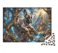 Bulldog françaisPuzzle Premium 1000 Pièces en Papier Recy ascade Treehouse pour Grands-Parents Entraînement Cognitif Loisirs Créatifs 70x50cm/1000pcs