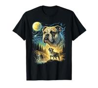 Bulldog Howling to The Moon Meme Funny 90's Bulldog Love T-Shirt