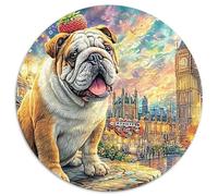 Bulldog in London 1000 Pièces Puzzle Circulaire Puzzles Classiques Jeu Cadeau Unique Difficile Impossiblepour Adultes Cadeaux 1000pcs (67.5x67.5cm)