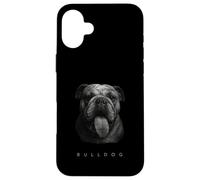 Bulldog Langue Out Graphic Vintage Noir & Blanc Race de chien Coque pour iPhone 16 Plus