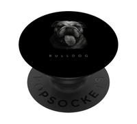 Bulldog Langue Out Graphic Vintage Noir & Blanc Race de chien PopSockets PopGrip Adhésif