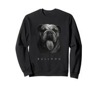 Bulldog Langue Out Graphic Vintage Noir & Blanc Race de chien Sweatshirt
