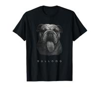 Bulldog Langue Out Graphic Vintage Noir & Blanc Race de chien T-Shirt
