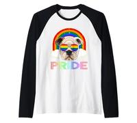 Bulldog LGBT Rainbow Gay Lesbian Funny LGBTQ Pride Manche Raglan