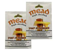 Bulldog Mead Lot de 2 levures de macuel et nutriment à haute teneur en alcool 28 g pour 20-25 l