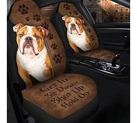 Bulldog Monte, Assieds-Toi, Tais-Toi, Attends 2 Pièces Siège Avant Housses Souple Housse De Sieges Auto Élastiques Housse Couverture Couvre Sieges Universel pour SUV Camion Camionnettes