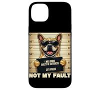 Bulldog Mugshot est né Coupable de gentillesse, ce n'est Pas de ma faute Coque pour iPhone 14 Plus