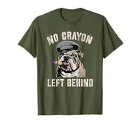 Bulldog No Crayon Left Behind Grunt Team Military My Soldier T-Shirt