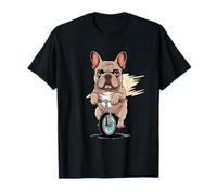 Bulldog on Monocycle Drôle Chien Cyclisme Rider T-Shirt