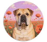 Bulldog Puzzle 1000 Pièces Jeu Cadeau Unique Chien Mignon Puzzle Rond Jeu D'Intelligence Adultes Et Enfants À Partir De 12 Ans1000pcs (67.5x67.5cm)