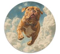 Bulldog Puzzle Rond De 1000 Pièces pour Adultes DIY Difficile Impossible Créatif Jeux De Défi Uniques 1000pcs (67.5x67.5cm)