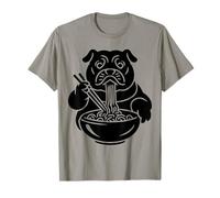 Bulldog Slurping Ramen Nouilles Chien Mangeant Mascotte Japonaise T-Shirt