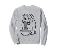 Bulldog Slurping Ramen Nouilles Chien Mangeant Nouilles Bol Mascotte Sweatshirt