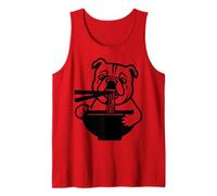 Bulldog Slurping Ramen Nouilles Chien Manger Baguettes Mascotte Débardeur