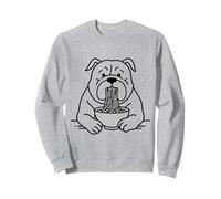 Bulldog Slurping Ramen Nouilles Chien Manger Nouilles Chiot Mascotte Sweatshirt