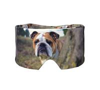 Bulldogs anglais Animaux de pelouse Bulldogs anglais,Masque pour les yeux bloquant la lumière Cache-yeux et cache-oreilles pour le sommeil
