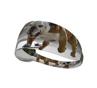 Bulldogs Anglais Bokeh Skateboard Animaux de Compagnie Anglais,Bandeau de Sport Unisexe, Bandeau élastique Multi-usages pour Cheveux