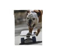 Bulldogs Anglais Bokeh Skateboard Pets Anglais, Sac de Rangement pour Femmes, Portefeuille supérieur à Presser, Petit Porte-Monnaie, Pochette de Changement