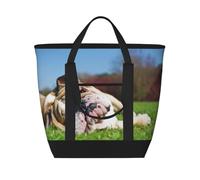 Bulldogs anglais Chiens fatigués Animaux de compagnie sur la pelouse Anglais,Sacs à lunch isothermes de grande capacité pour femmes et hommes