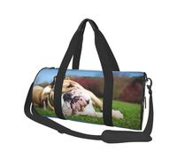 Bulldogs Anglais Chiens fatigués Animaux de pelouse Anglais, Sac de Voyage de Grande capacité, Sac à Main Rond, Sac de Voyage de Sport, fourre-Tout, Sac de Fitness