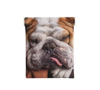Bulldogs Anglais Muselière Animaux Chiens endormis, Sac de Rangement pour Femmes, Portefeuille supérieur à Presser, Petit Porte-Monnaie, Pochette de Changement