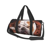 Bulldogs Anglais Muselière Animaux Chiens endormis, Sac de Voyage de Grande capacité, Sac à Main Rond, Sac de Voyage de Sport, fourre-Tout, Sac de Fitness