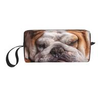 Bulldogs Anglais Muselière Animaux Chiens endormis, Trousse de Maquillage Trousse à cosmétiques Trousse de Toilette de Voyage Portable Pochette de Maquillage