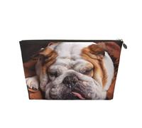 Bulldogs Anglais Muselière Animaux Chiens endormis, Trousse de Maquillage Trousse à cosmétiques Trousse de Toilette de Voyage Portable Pochette de Toilette
