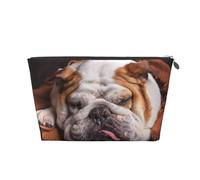 Bulldogs Anglais Muselière Animaux Chiens endormis, Trousse de Toilette Trousse de Maquillage Sac à cosmétiques Trousse de Toilette de Voyage Portable
