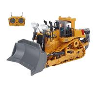 Bulldozer 1/24 RC 9CH Chargeur frontal en alliage, véhicule d'ingénierie 2,4 G pousse 3 kg de sable avec son léger, couple élevé, cadeau de loisirs pour adolescents et hommes