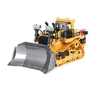 Bulldozer à télécommande à 9 canaux - 1 24 camions radiocommandés en alliage - Véhicule de construction avec chargeur frontal et son pour garçons et enfants